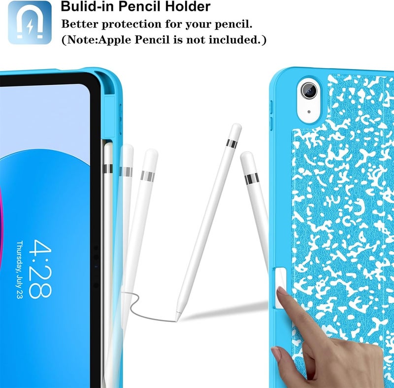 Supveco Case for iPad (A16) 11th Generation 11 inch (2025),iPad 10th Generation 10.9 inch (2022) with Pencil Holder-[Auto Wake/Sleep],Premium Folio Stand Case with Soft TPU Back Cover-Sky Blue - Image 3